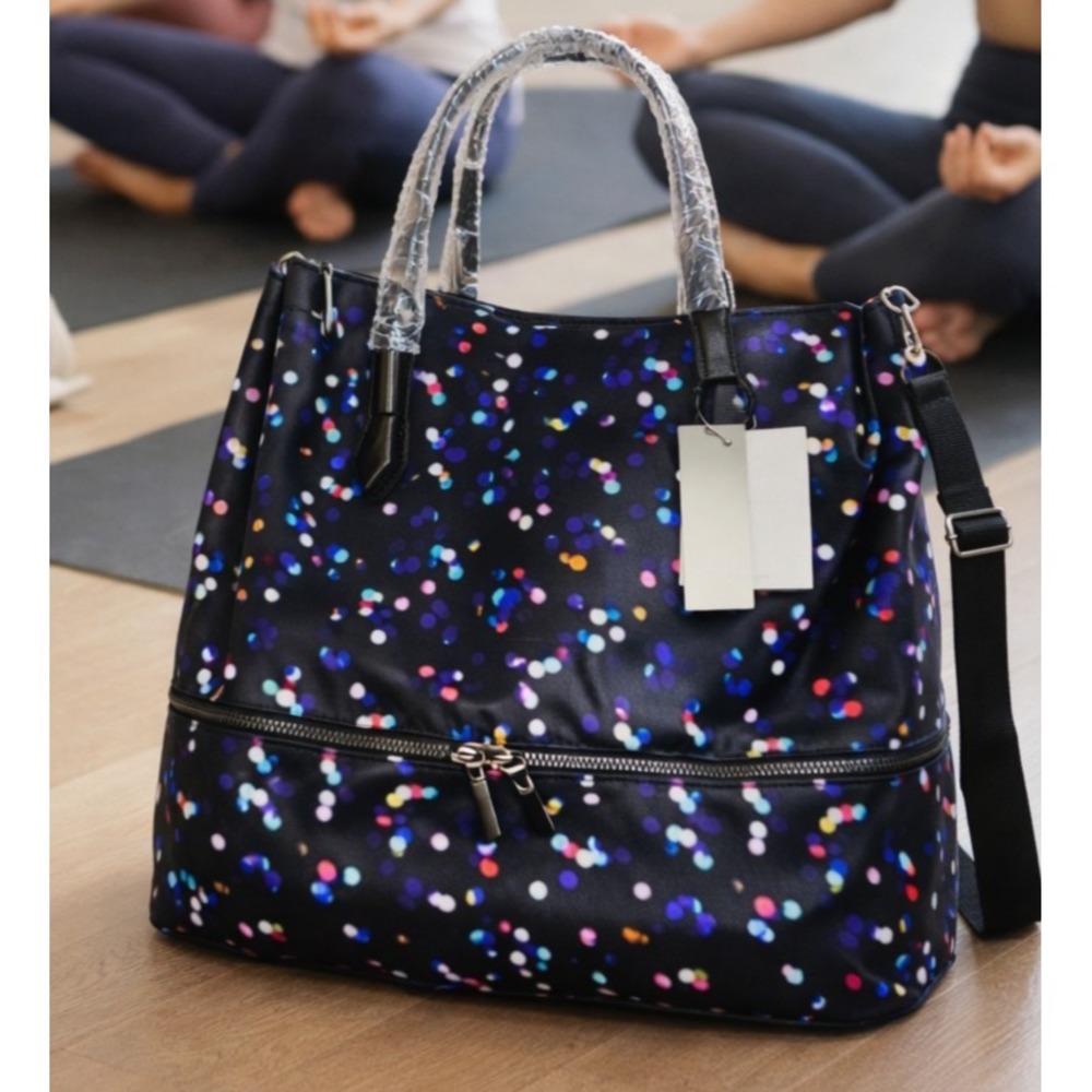 Mondani New York Weekender Duffel Bag Confetti Yoga Mat Shoe Pocket New